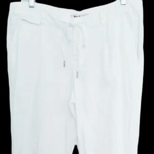 Juicy Couture White Linen Pants 100% Linen Exterior Adjustable drawstring and